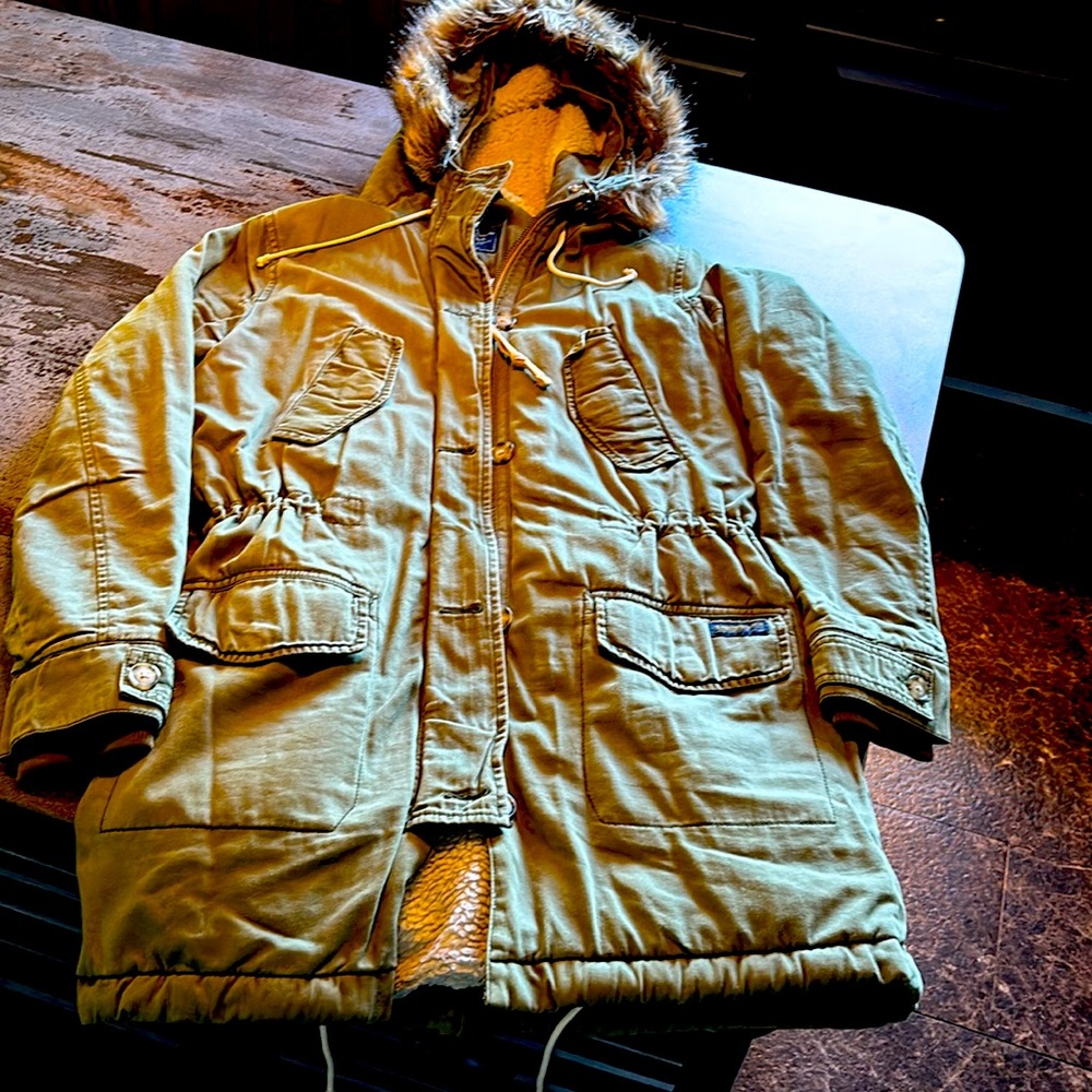 Women’s Abercrombie winter utility jacket coat parka fur hood